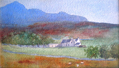 Watercolour of Mudale Farm