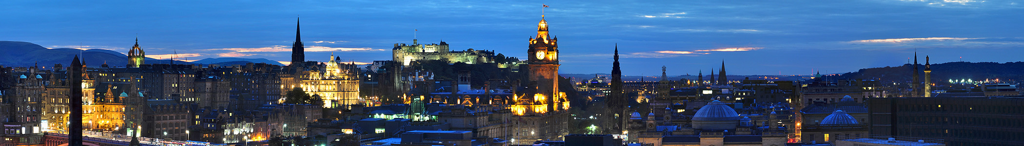 Banner: Edinburgh panorama at night