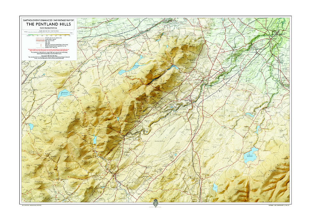 Enhanced Bartholomew 1945 vintage map