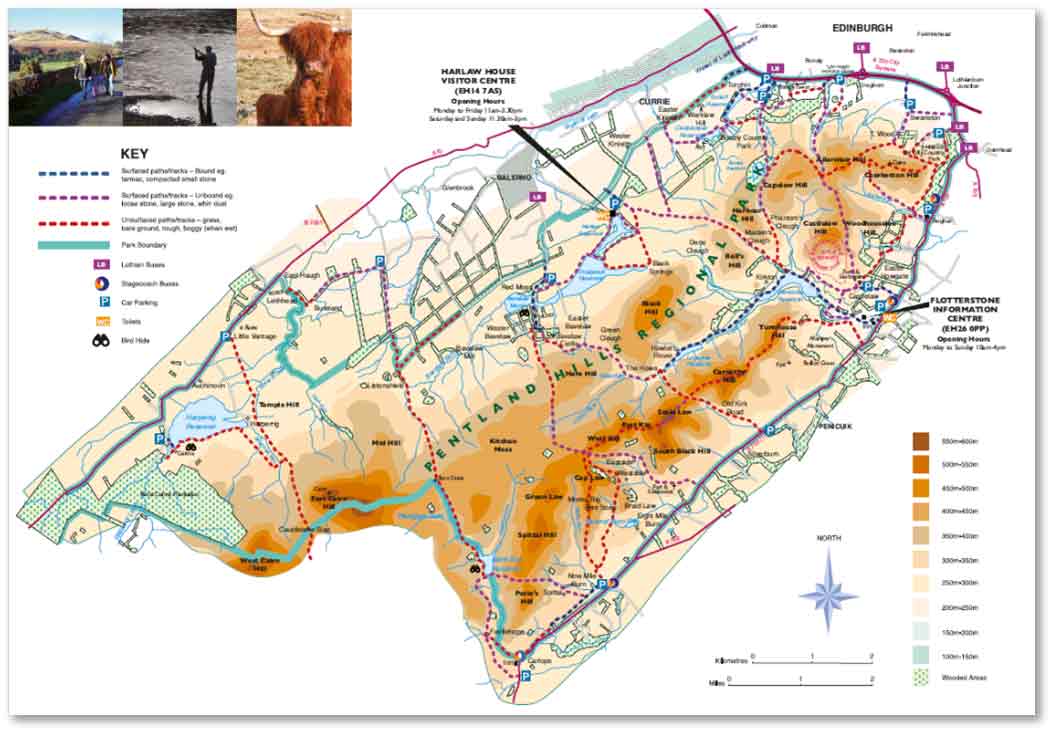 Pentland Hills Regional Park Map, 2016